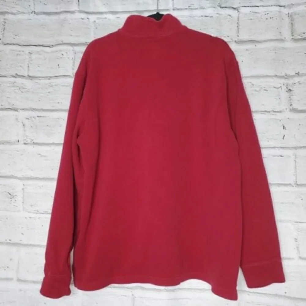 Polo Ralph Lauren Sweater Mens XL Red 1/4 Quarter Zip High Neck Long Sleeve 90's